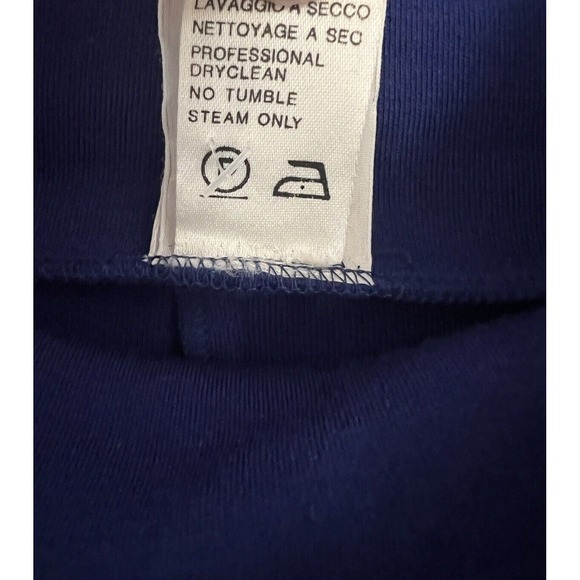 Vintage Krizia Poi Made in Italy Sweater Maxi Dress Women 6‎ Blue Wool Hi Lo Hem - Picture 7 of 9